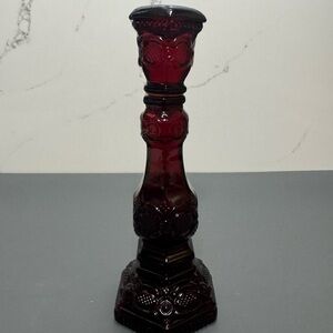 Elegant Red Glass Candle Holder